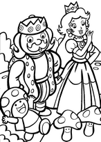 coloriage le roi et la princesse peach